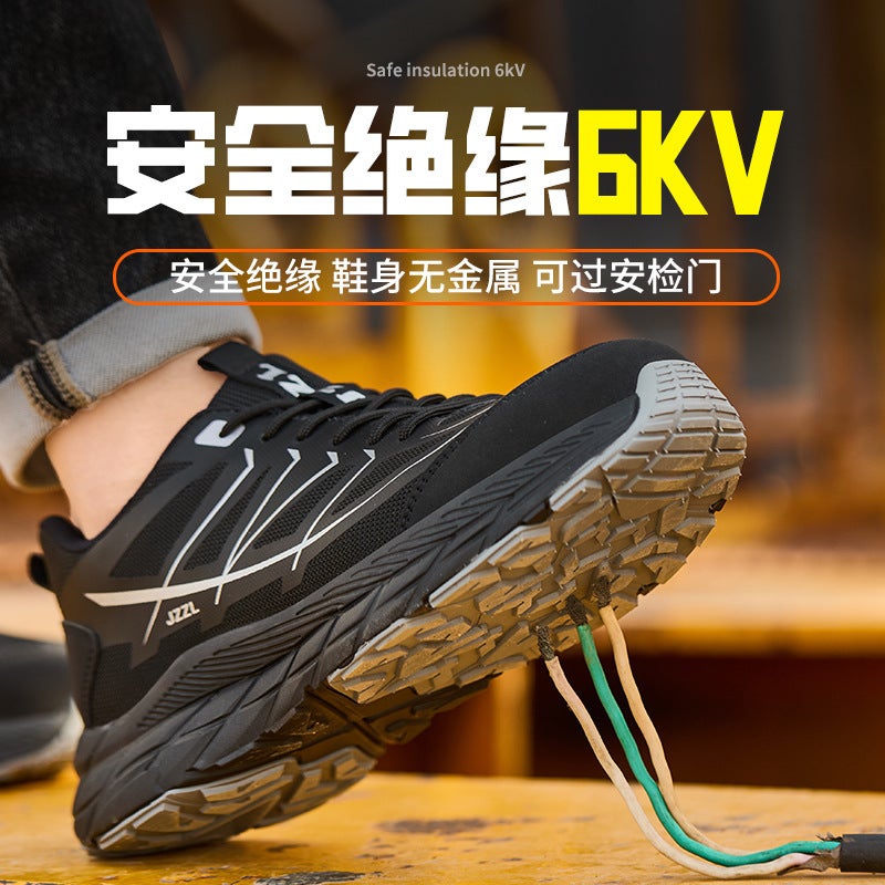 Factory Ultra-Light Labor Protection Shoes Men'S Plastic Toe Anti-Smash Anti-Puncture Four Seasons Breathable Site Work Safety Shoes - Image 4